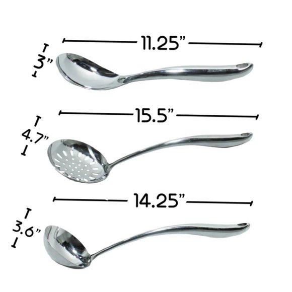 7-Piece Chrome Kitchen Utensil Set - Ergonomic and Elegant Handles - Picture 4 of 5